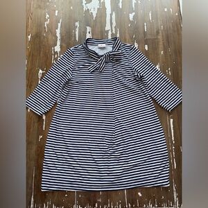 Vineyard Vines Navy and White Bow Neck Stripe Knit Dress